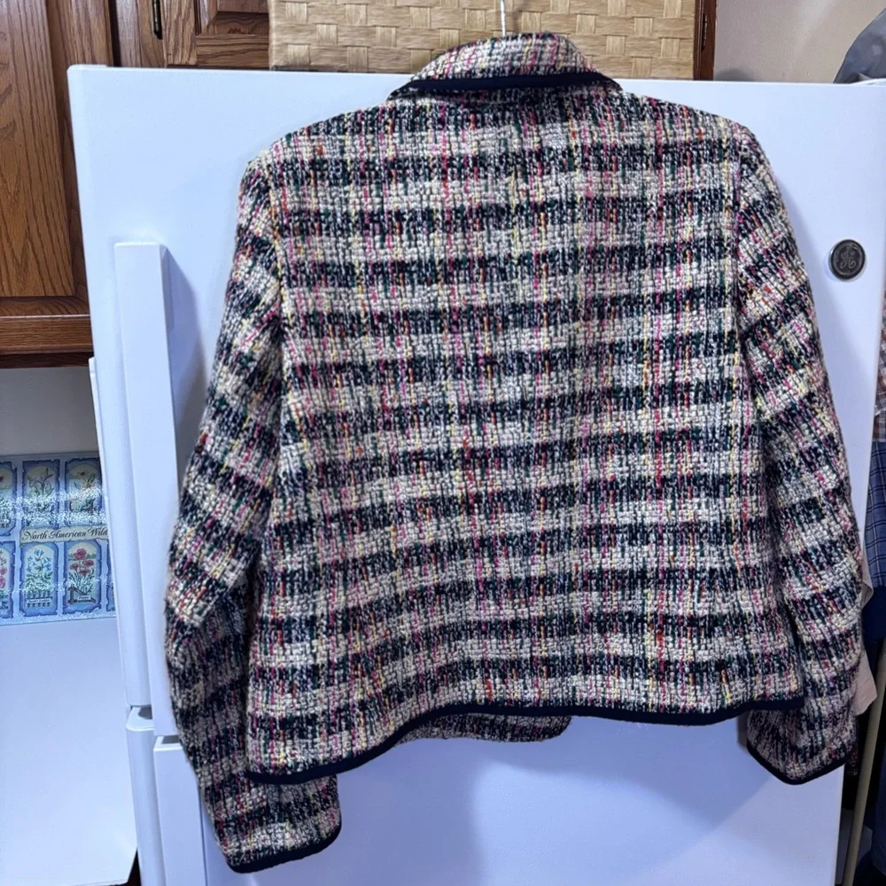 Talbots Cafe Tweed Jacket Blazer Multicolor size 12 - Picture 9 of 14